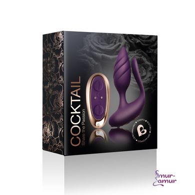 Анально-вагинальный вибратор для пар Rocks Off Cocktail Purple, пульт ДУ фото и описание