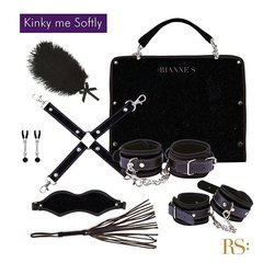 Подарочный набор для BDSM RIANNE S - Kinky Me Softly Black: 8 предметов для удовольствия фото и описание