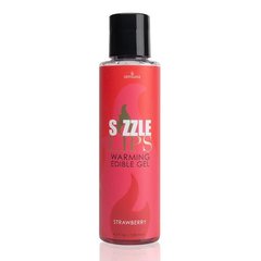Зігрівальний масажний гель Sensuva — Sizzle Lips Strawberry (125 мл), без цукру, їстівний фото і опис