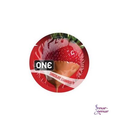 Презерватив One FlavorWaves Chocolate Strawberry шоколад із полуницею (5 шт) фото і опис