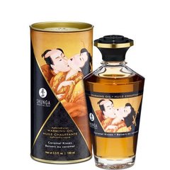 Разогревающее масло Shunga Aphrodisiac Warming Oil - Caramel Kisses (100 мл) без сахара, вкусный фото и описание