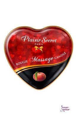 Масажна свічка серце Plaisirs Secrets Peach (35 мл) фото і опис