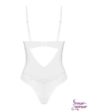 Боді Obsessive Alissium Teddy White, XS/S, ліф з м&rsquo;якою чашкою, високі вирізи для ніг фото і опис