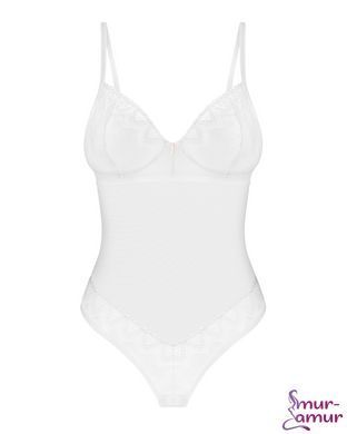 Боді Obsessive Alissium Teddy White, XS/S, ліф з м&rsquo;якою чашкою, високі вирізи для ніг фото і опис