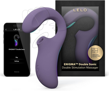 Кліторально-вагінальний звуковий стимулятор LELO Enigma Double Sonic Cyber Purple фото і опис