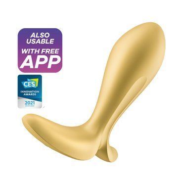 Анальная смарт-пробка с вибрацией Satisfyer Intensity Plug Gold фото и описание
