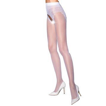 Эротические колготки Passion TIOPEN 006 3/4 (30 den), white, с вырезом, имитация трусиков фото и описание
