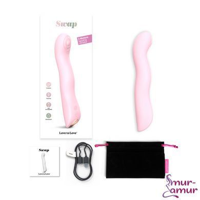 Вибратор Love To Love SWAP - BABY PINK, с пульсирующей жемчужиной для точки G, 3 мотора, гнется фото и описание