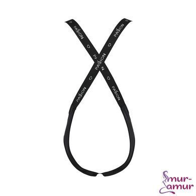 Мужское открытое боди Passion 027 BRUNO S/M Black, под латекс, на лямках