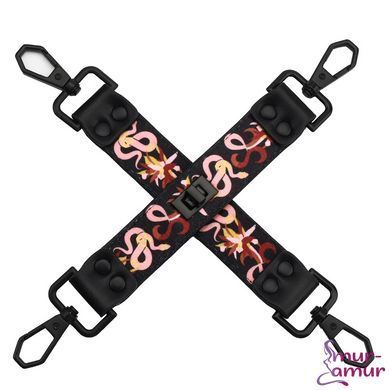 БДСМ-набір LOCKINK The Flowering Serpent Bondage Set, чорний, з малюнком у вигляді змій, 7 предметів фото і опис