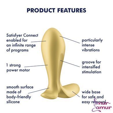 Анальна смарт-пробка з вібрацією Satisfyer Intensity Plug Gold фото і опис