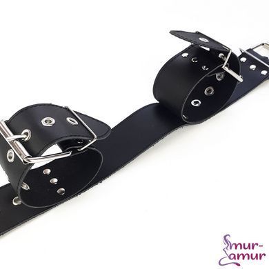 Нашийник з наручниками із натуральної шкіри Art of Sex - Bondage Collar with Handcuffs фото і опис