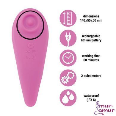 Пульсатор для клітора плюс вібратор FeelzToys - FemmeGasm Tapping & Tickling Vibrator Pink