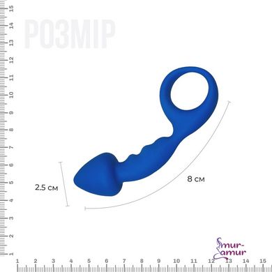 Анальна пробка Adrien Lastic Budy Blue із стимулюючою ніжкою, макс. діаметр 2,5 см фото і опис