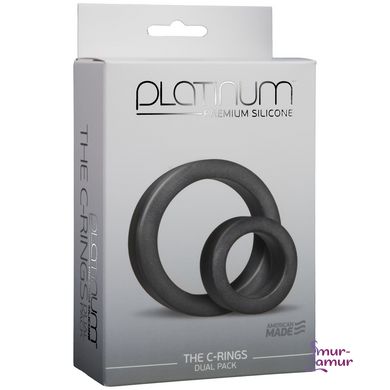 Набор эрекционных колец Doc Johnson Platinum Premium Silicone - The C-Rings - Charcoal фото и описание
