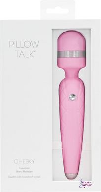 Роскошный вибромассажер PILLOW TALK - Cheeky Pink с кристаллом Swarovsky, плавное повышение мощности фото и описание
