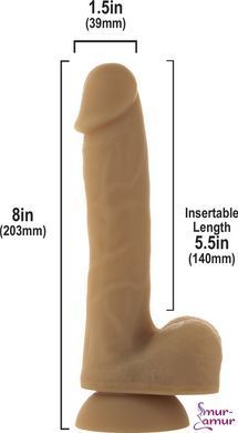 Гнучкий фалоімітатор на присосці ADDICTION &mdash; ANDREW 8&Prime; Silicone Dong &mdash; Caramel, віброкуля в подаруно