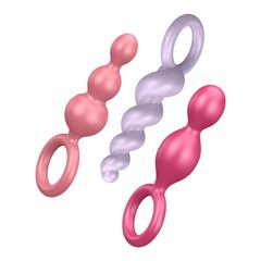 Набор анальных игрушек Satisfyer Plugs colored (set of 3) - Booty Call, макс. диаметр 3см фото і опис