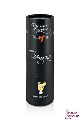Массажное масло Plaisirs Secrets Pina Colada (59 мл) с афродизиаками, съедобное, подарочная упаковка фото и описание