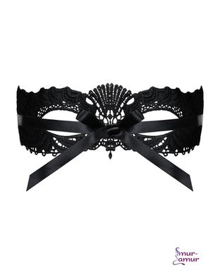Кружевная маска Obsessive A700 mask, единый размер, черная фото и описание
