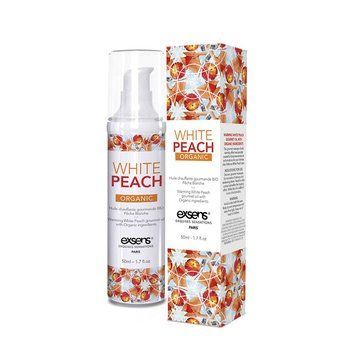 Масажна олія EXSENS Organic White Peach 50мл розігрівальна, без цукру, без парабенів, їстівна фото і опис