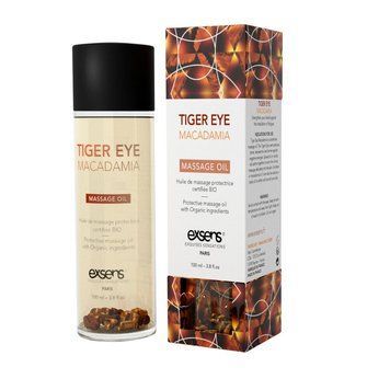 Масажна олія EXSENS Tiger Eye Macadamia (захист з тигровим оком) 100мл, натуральна фото і опис