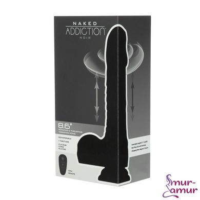 Вібро-фалоімітатор з ротацією та пульсацією Naked Addiction 8.6&Prime; Noir, з пультом ДК