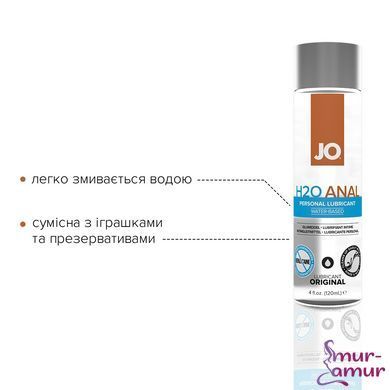 Анальная смазка JO ANAL H2O &mdash; ORIGINAL (120 мл) на водной основе, растительный глицерин фото и описание