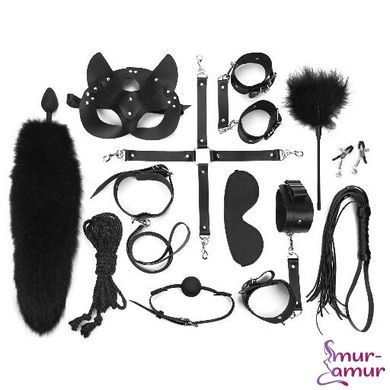 Набір BDSM Art Of Sex &ndash; Maxi BDSM Set Leather, 13 предметів, чорний, натуральна шкіра фото і опис