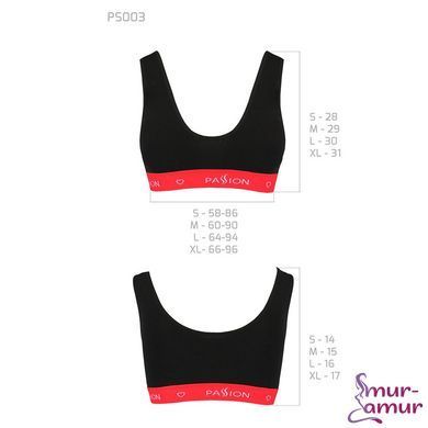 Спортивний топ на широких бретелях Passion PS003 TOP M, black фото і опис