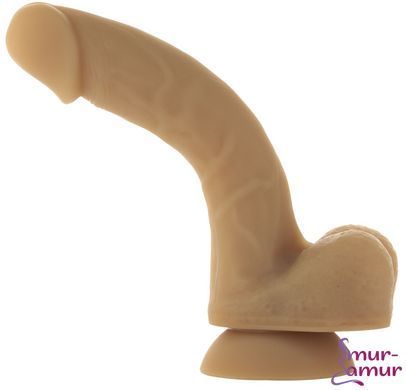 Гнучкий фалоімітатор на присосці ADDICTION &mdash; ANDREW 8&Prime; Silicone Dong &mdash; Caramel, віброкуля в подаруно
