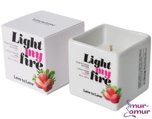 Массажная свеча Love To Love LIGHT MY FIRE Strawberry (80 мл) без парабенов и консервантов фото и описание