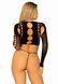 Комплект бесшовного белья Leg Avenue Long sleeve crop top & string Black, One Size, топ, стринги фото