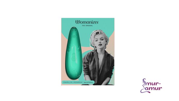 Вакуумный стимулятор клитора Womanizer Marilyn Monroe Mint фото и описание