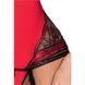 Корсет з пажами BRIDA CORSET red L/XL - Passion Exclusive, трусики, шнурівка фото