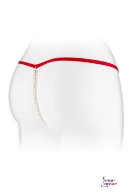 Трусики-стрінги з перлинною ниткою Fashion Secret VENUSINA Red фото і опис