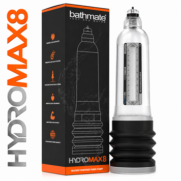 Гідропомпа Bathmate Hydromax 8 Clear, для члена довжиною від 15 до 20 см, діаметр до 5,5 см