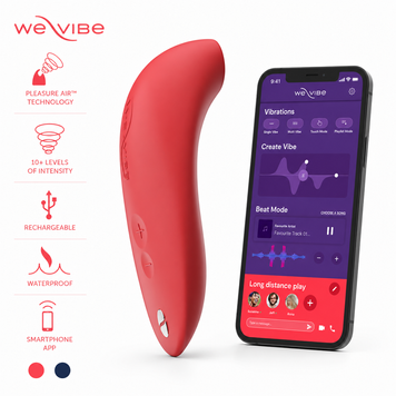 Вакуумний смарт-стимулятор для пар We-Vibe Melt Coral, зручно поєднувати з проникним сексом фото і опис