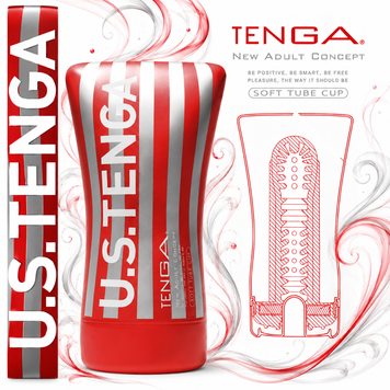 Мастурбатор Tenga US Soft Tube Cup (мягкая подушечка большая) сдавливаемый, супермощное всасывание фото и описание