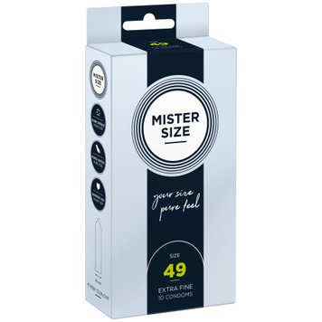 Презервативы Mister Size - pure feel - 49 (10 condoms), толщина 0,05 мм фото и описание