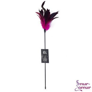 Щекоталка с пером петуха Art of Sex &ndash; Feather Paddle, темно-розовая фото и описание