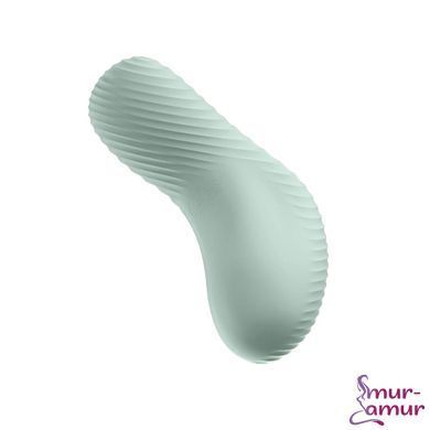 Накладной вибратор Fun Factory LAYA III sage green, эффект постукивания пальцем