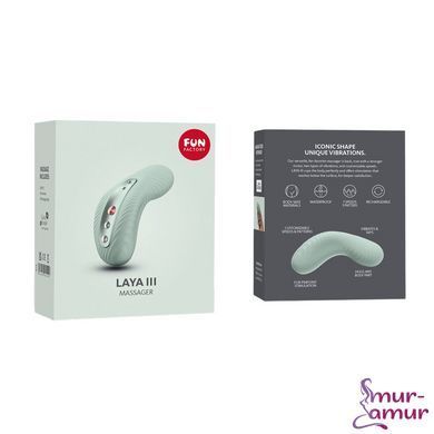 Накладной вибратор Fun Factory LAYA III sage green, эффект постукивания пальцем