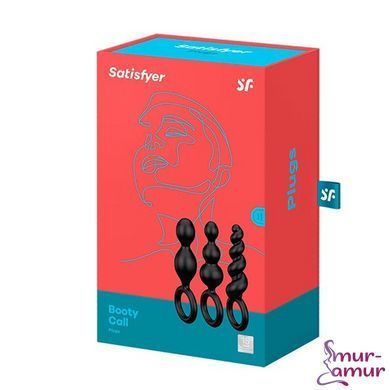Набор анальных игрушек Satisfyer Plugs black (set of 3) - Booty Call, макс. диаметр 3 см