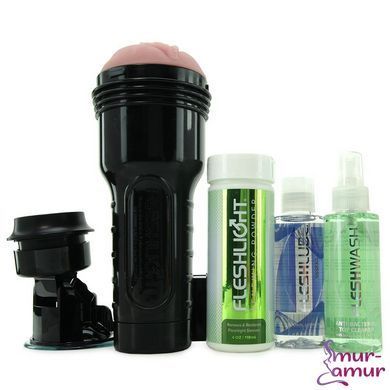 Мастурбатор Fleshlight Pink Lady Original Value Pack: присоска, смазка, чистящее и восстанавливающее фото и описание