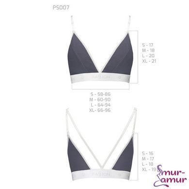Спортивный топ с двойными бретелями Passion PS007 TOP L, dark grey фото и описание
