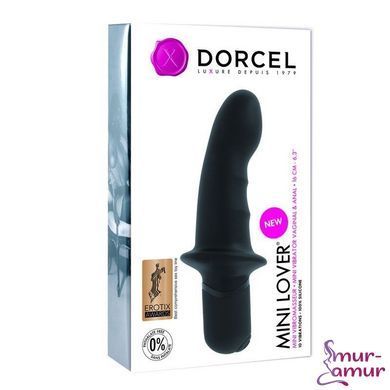 Вібратор Dorcel Mini Lover Black з обмежувачем, для точки G і масажу простати фото і опис