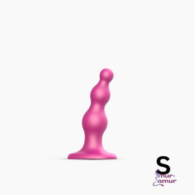 Насадка для страпона Strap-On-Me Dildo Plug Beads Framboise Metallic S фото и описание