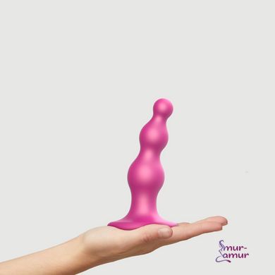 Насадка для страпона Strap-On-Me Dildo Plug Beads Framboise Metallic S фото и описание