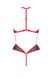 Сетчатое боди с кружевом на груди Passion SATARA BODY L/XL red фото
